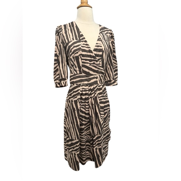 Banana Republic Dresses & Skirts - NWT Banana Republic Pink/Brown Zebra Print Wrap Dress-size 6